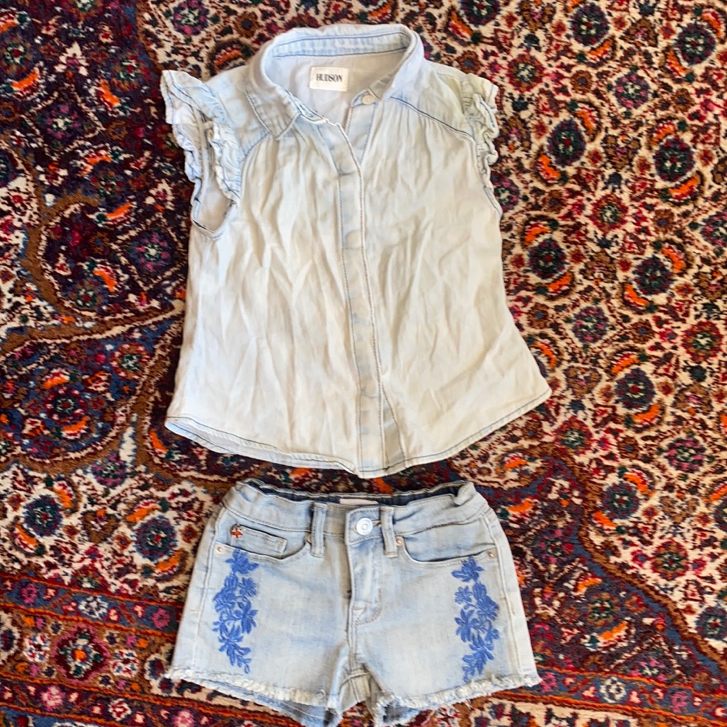 Hudson Brand Top And Shorts Set
